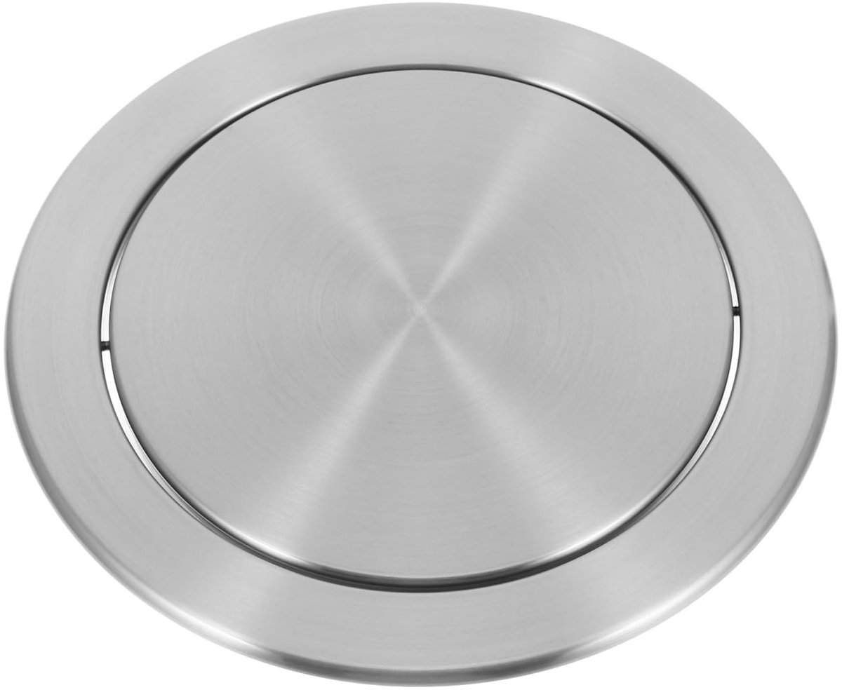Dailygoods- Klapdeksel Inbouwdesign - Afvalemmer - Roestvrij Staal - Compact - Geschikt voor Thuis/Kantoor - Afmetingen 16,5 x 16,5 x 3,3 cm - Afvalbakdeksel