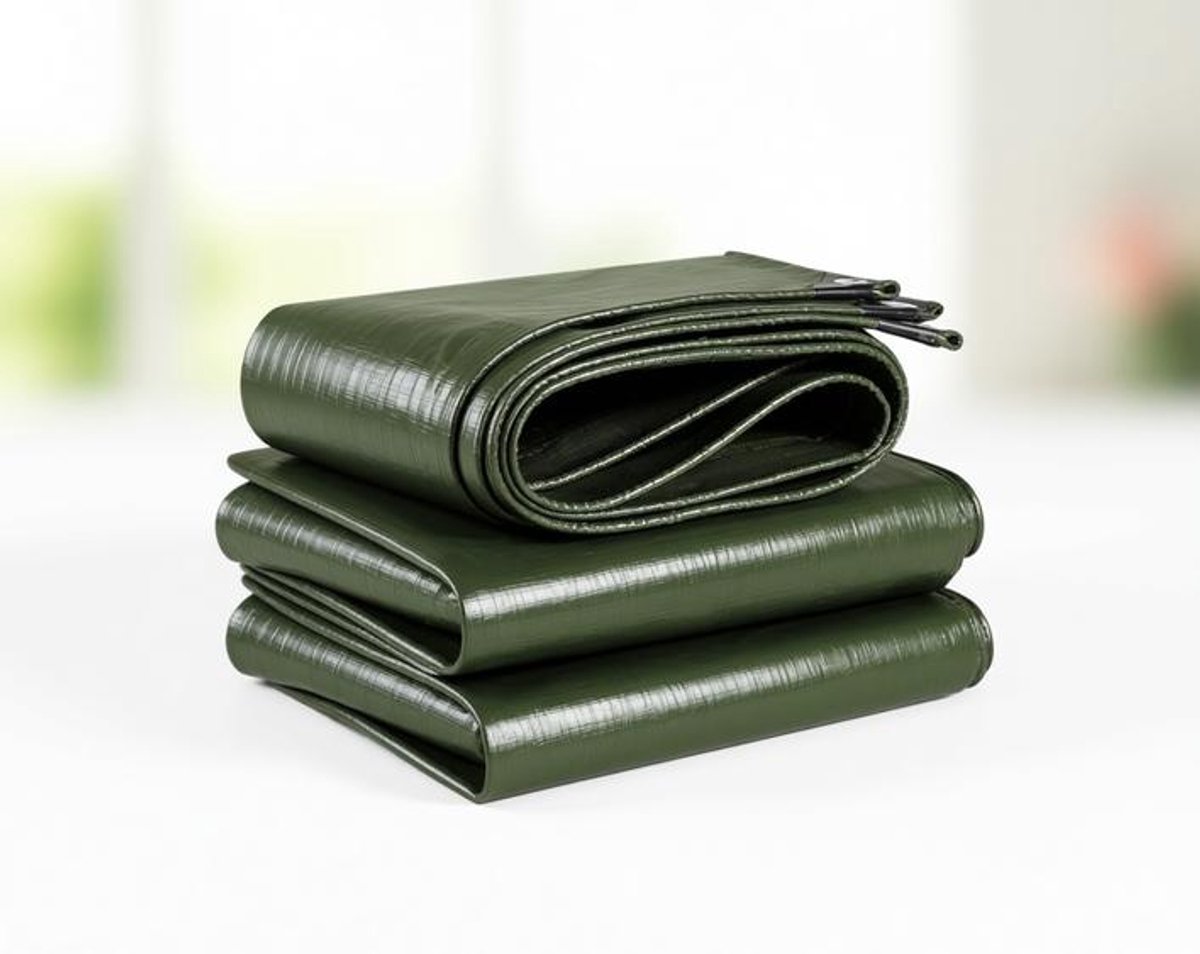 ElleMooi Waterdicht Dekzeil 1,5 x 3 m Groen - UV-bestendig Scheurvast Polyester Zeil met Oogjes 160 g/m²