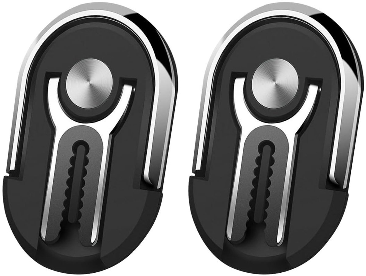 Dailygoods- Vingerring 2 stuks - Telefoonhouder auto - 360° rotatie - Universeel - Kunststof/Metaal - Duurzaam en lichtgewicht