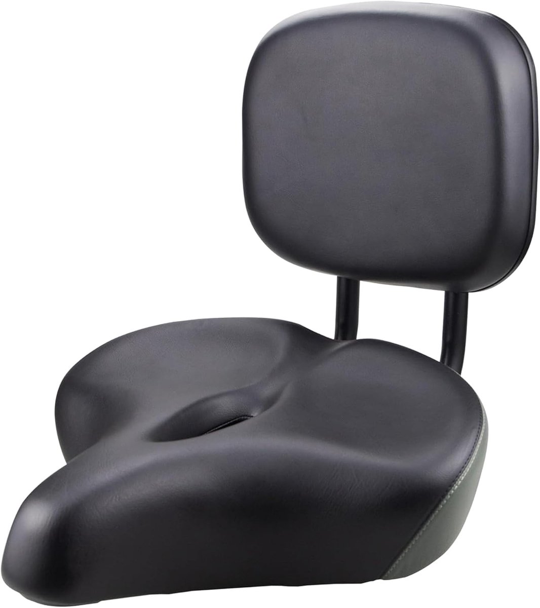 Fietszadel met rugleuning - Comfortzadel - Comfortabel fietsen - Verstelbare rugsteun - Extra groot - Zwart