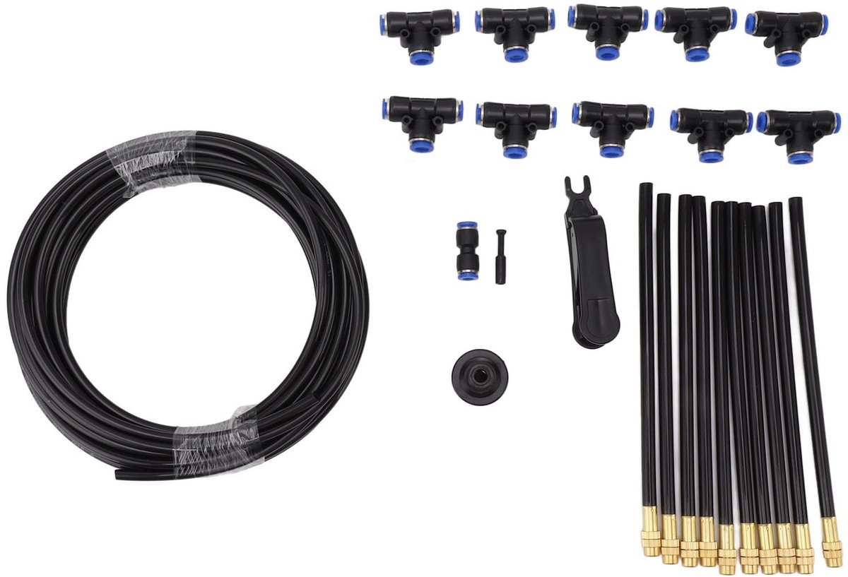 Dailygoods- Irrigatieset 10 m - 360 Graden Verstelbaar Mondstuk - Tuinsproeier - Sproeikop - Eenvoudige Installatie - Complete Accessoires