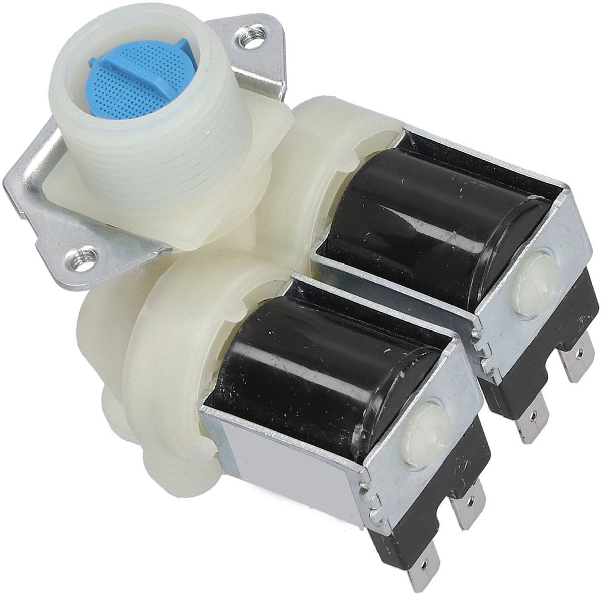 Dailygoods- Waterinlaatventiel Dubbele Hoofd Solenoïde - Vervangingsonderdeel - PP/Aluminium - 8x7x6.5 cm - Universeel Ontwerp - Geschikt voor Wasmachines - Wasmachineventiel