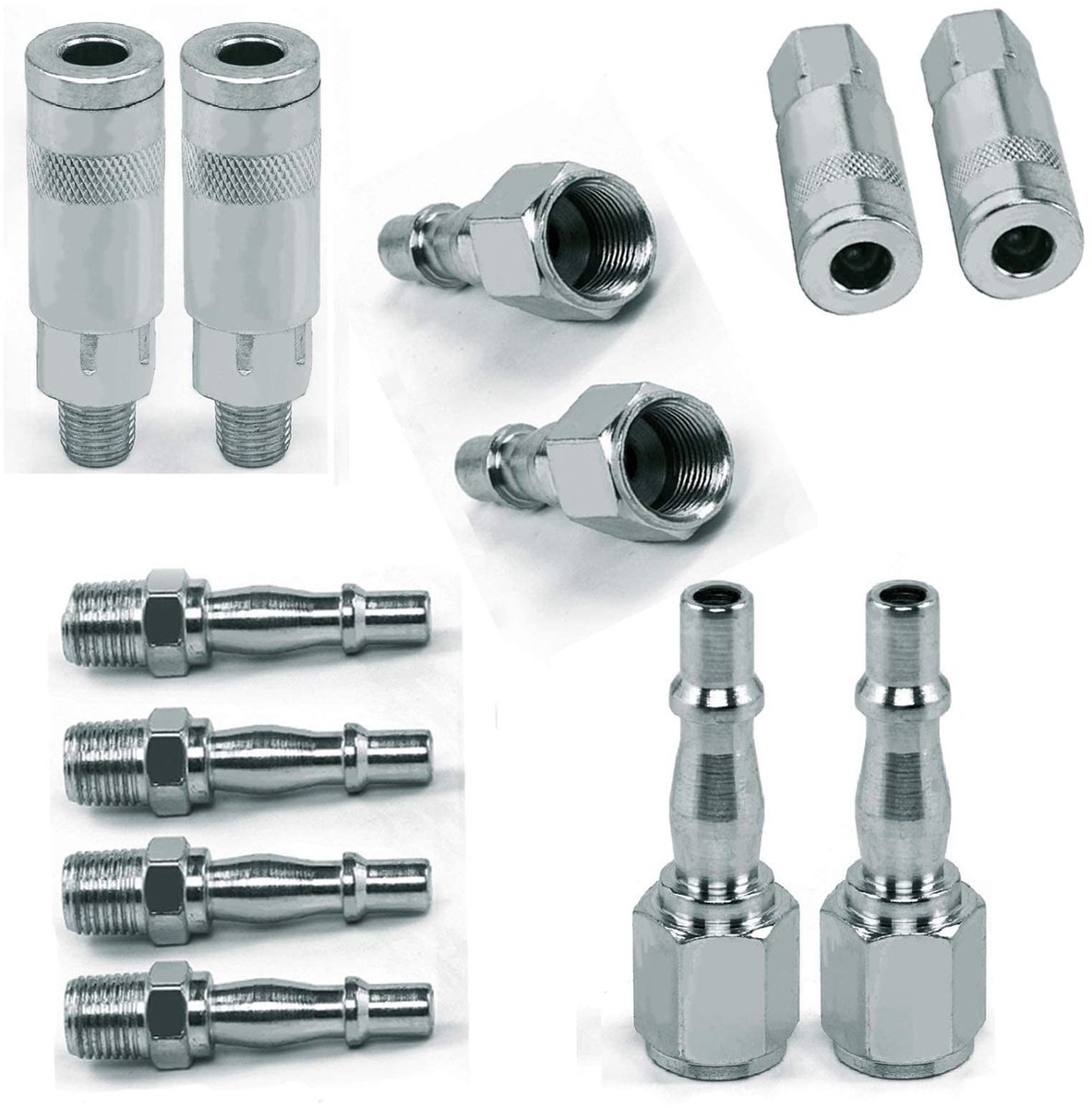 Dailygoods - Quick Release Connector - Slangkoppelingen - 12 Stuks - 1/4 Inch - Adapter - Hoogwaardige Koppelingen - Geschikt voor Diverse Toepassingen