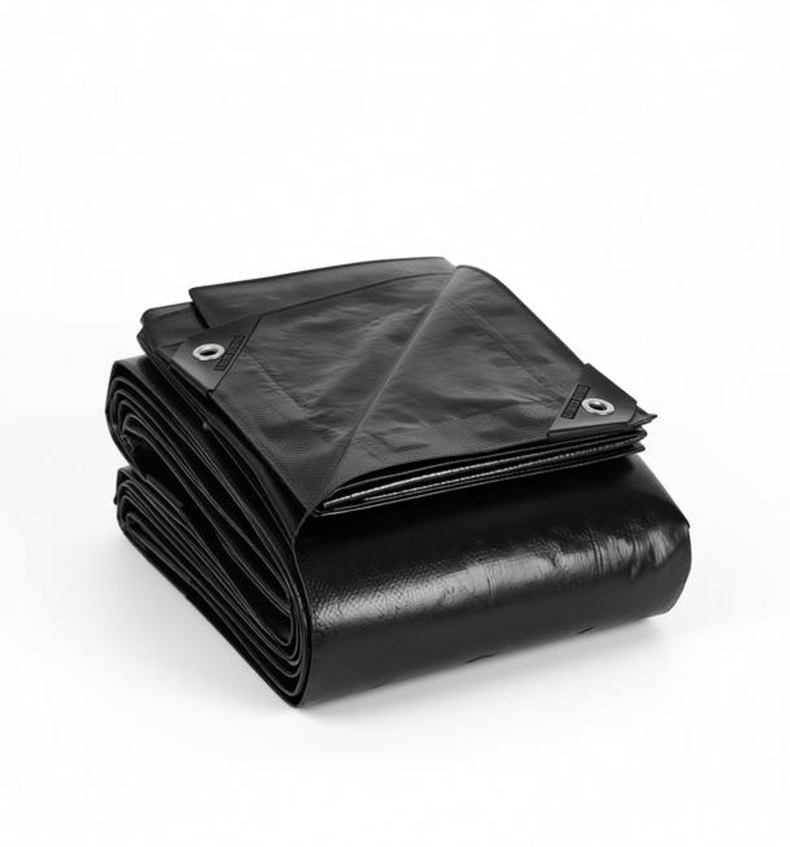 ElleMooi Afdekzeil 4x4 m, waterdicht, met aluminium ogen, UV-gestabiliseerd, zwart, 120 g/m²