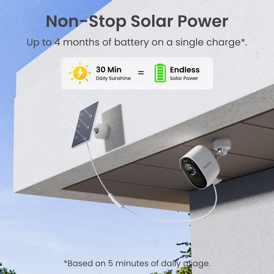 Reolink 3K 5MP Accucamera - 2.4/5GHz Dual-Band - Slimme detectie - Kleurnachtzicht - Draadloze installatie - Argus Series B330 + zonnepaneel Lite van Reolink — afbeelding 4