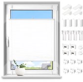 Store Plissé Sans Perçage - Store Plissé Sans Cordon - Autocollant & Translucide - Store Enrouleur Imperméable pour Salle de Bain, Cuisine & Chambre - Blanc - 70×120cm