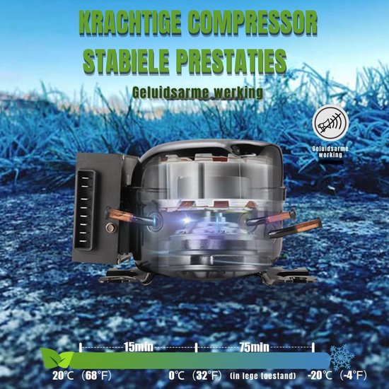 KAD® Koelbox Elektrisch - Compacte Elektrische Koelkast voor onderweg - Draagbare Mini Koelkast voor Auto & Reizen - Grijs - 32cm x 60cm x 26cm van Kad — afbeelding 2
