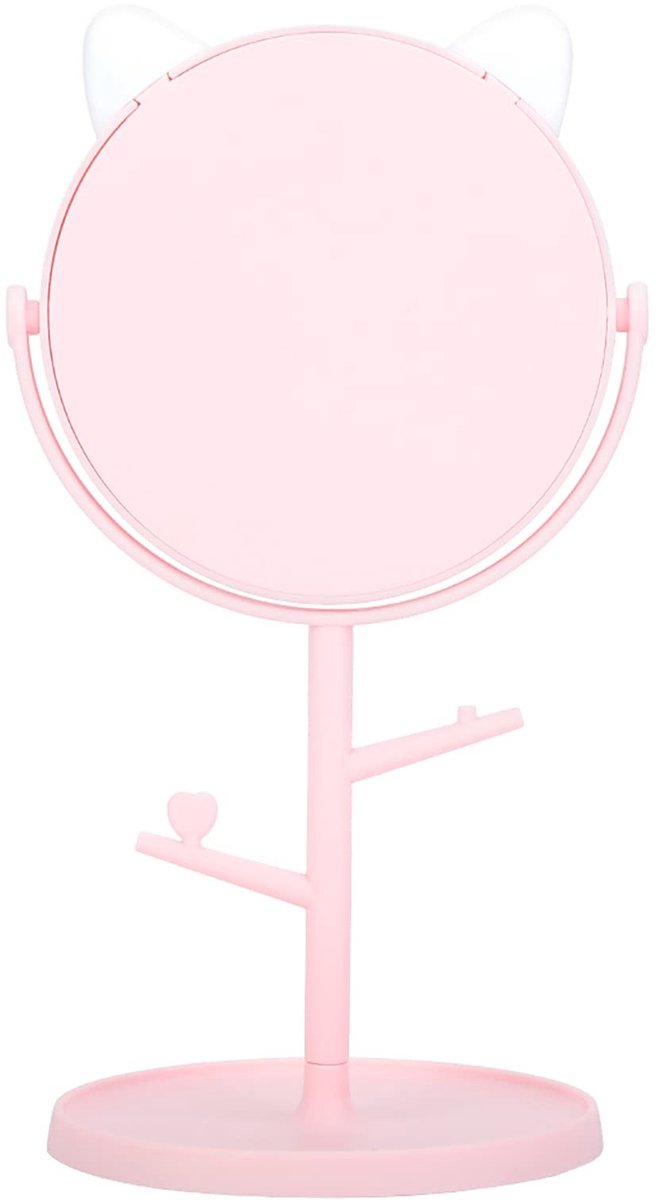 LAUZY- Make-upspiegel met draaibare functie - Tafelspiegel - Elegante decoratie - Hoogwaardig PP-materiaal - Multifunctioneel met opbergruimte - Hoge resolutie spiegel