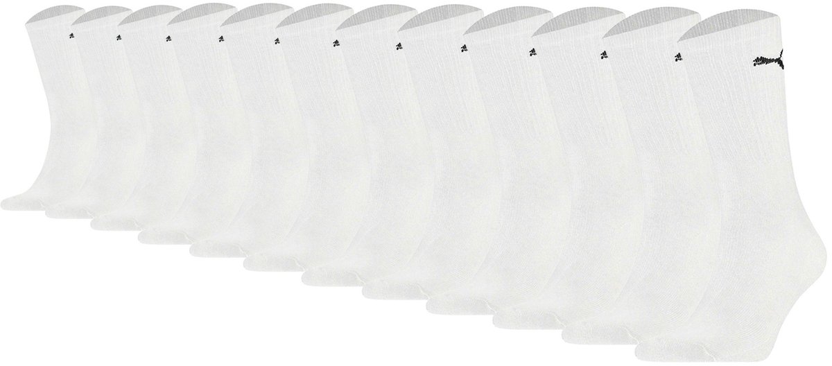 Puma 12-paar Crew sport sokken Multipack sport sokken voor dames en heren – Combi Voordeelverpakking Zwart