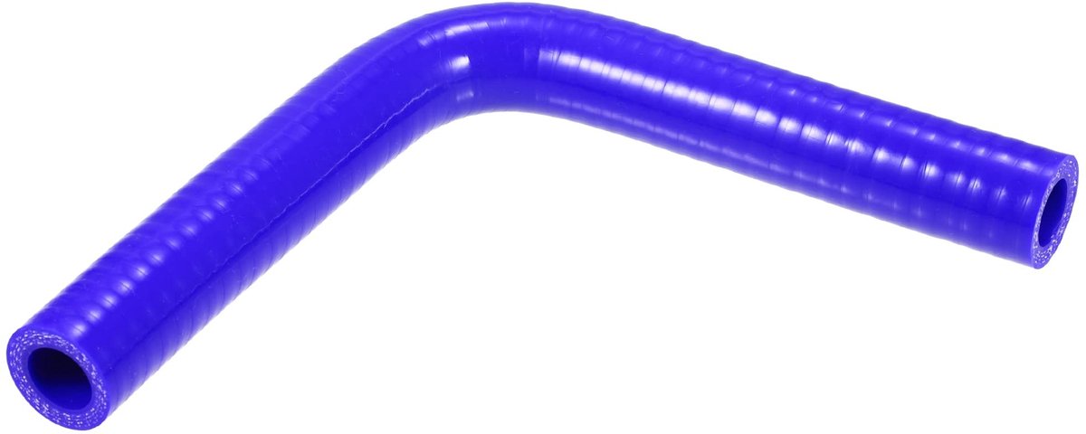 Dailygoods- Koppelstuk Universeel 16mm - Silicone Slang - 90 Graden Bocht - Blauw - Dikte 5mm - Lengte 150mm - Geschikt voor motorkoelsysteem - Siliconenslang