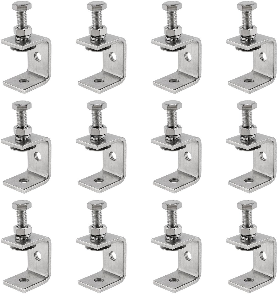 Dailygoods- Schroefklem 30mm - 12 Stuks - 304 Roestvrij Staal - Heavy