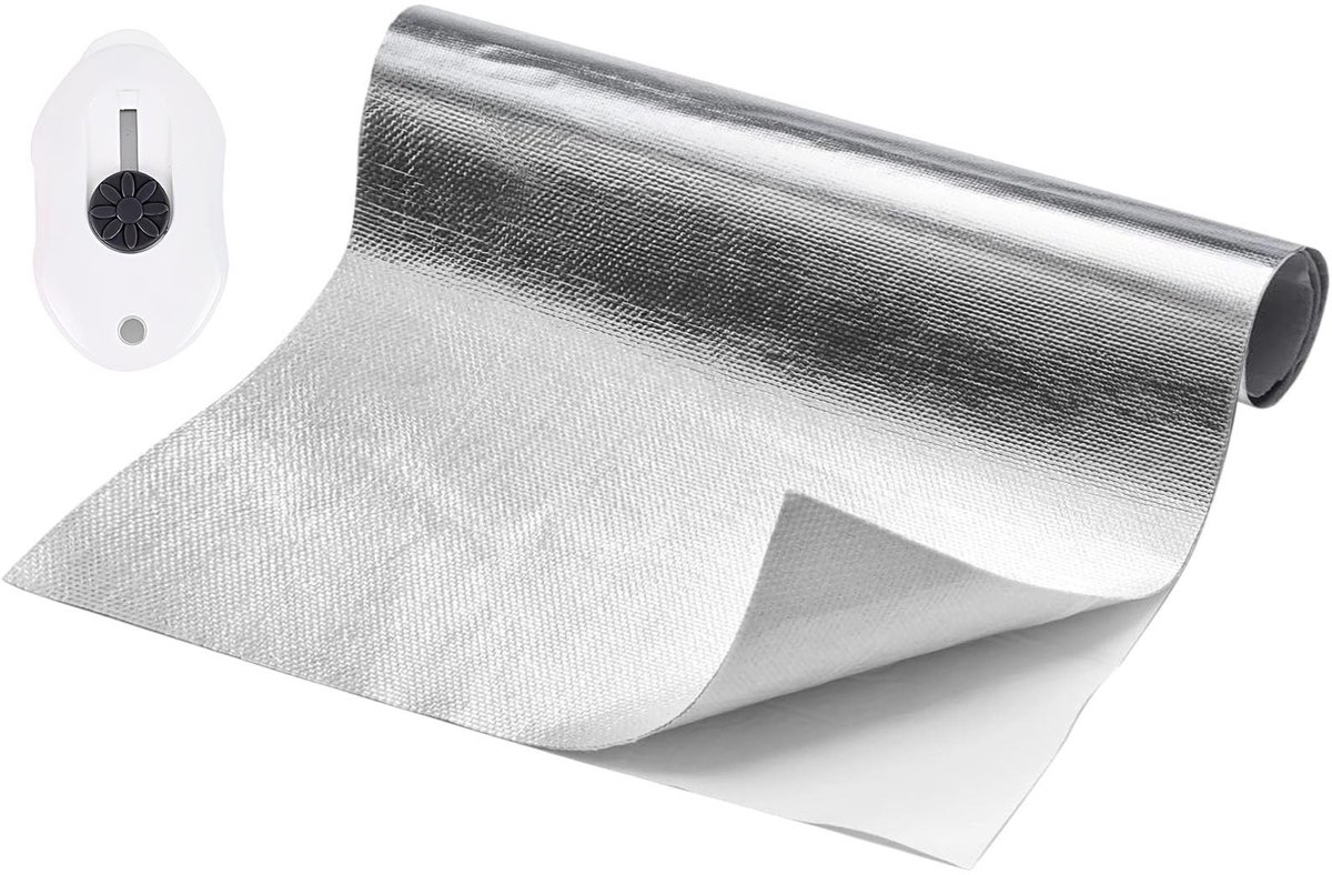 Dailygoods- Warmtebescherming Aluminium Folie 30 x 300 cm - Zelfklevend - Isolatiefilm - Vezeldoek - Hittebescherming - Schokbestendig - Isolatiemateriaal