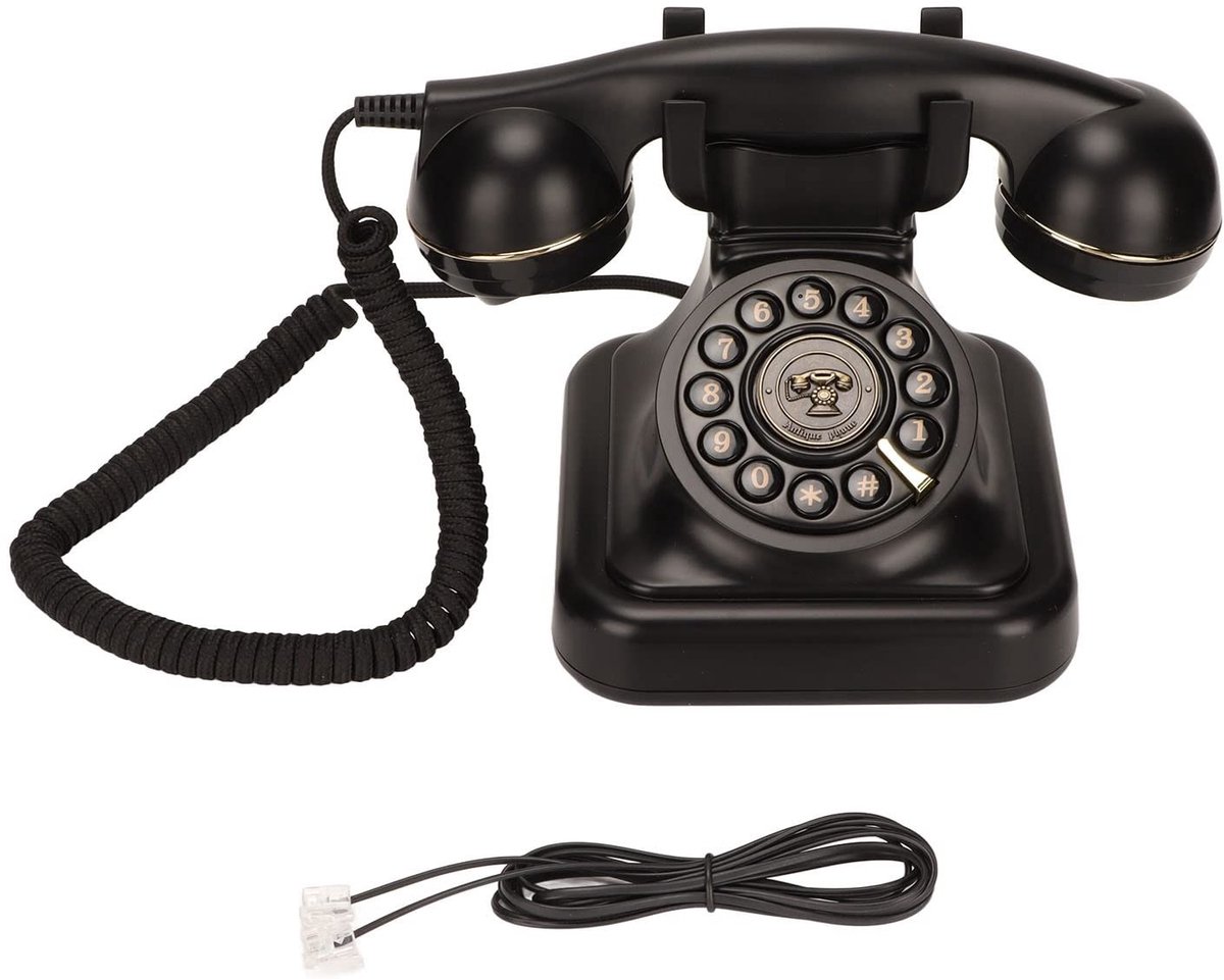 Dailygoods- Vaste Telefoon Retro Ontwerp - Ouderwetse Schijfknop - Plug-and-Play - ABS Materiaal - Hoog/Laag Volume - Vintage Bureautelefoon