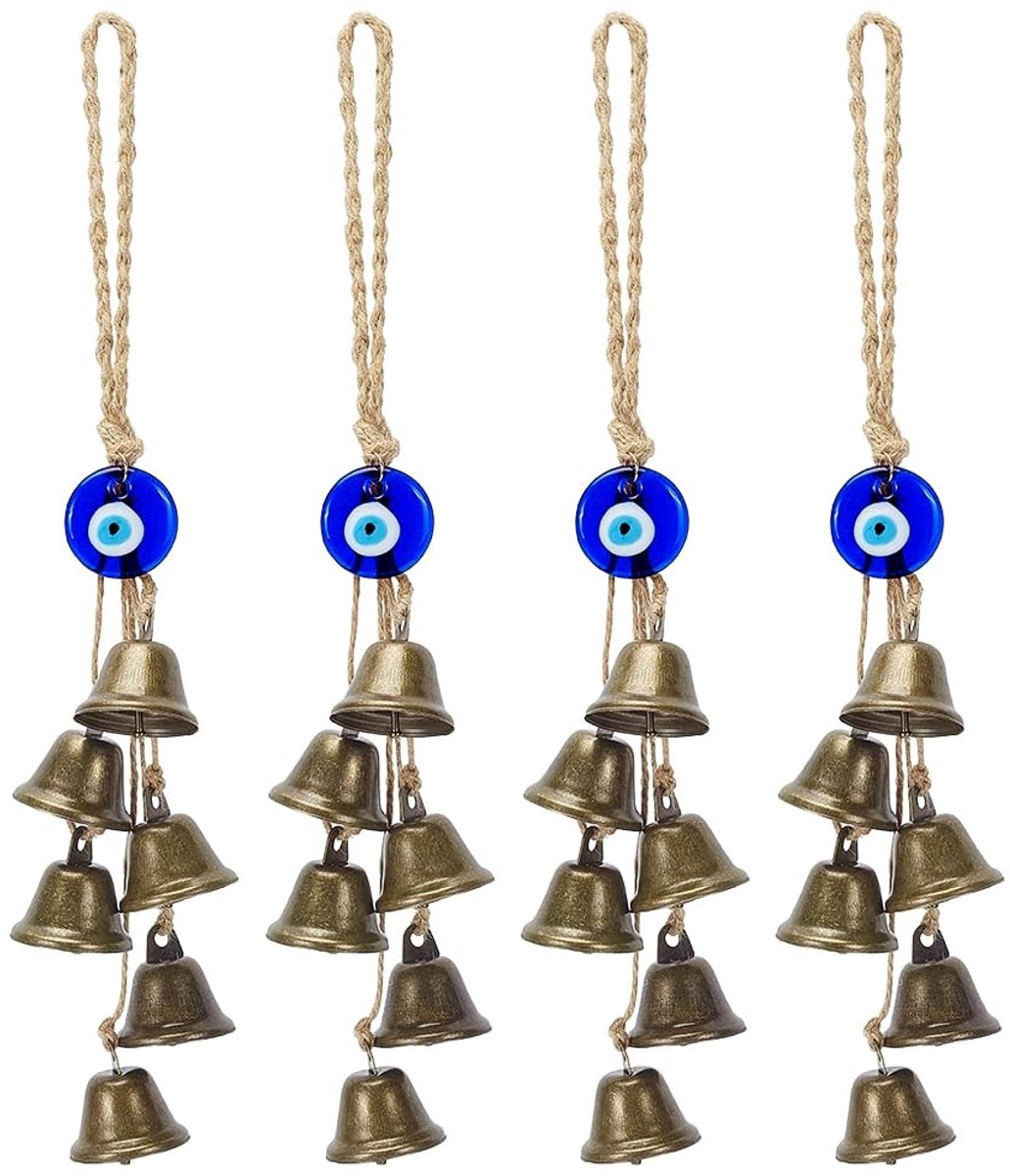 Dailygoods - Set van 4 Antieke Bronzen Heksenklokken voor Decoratie