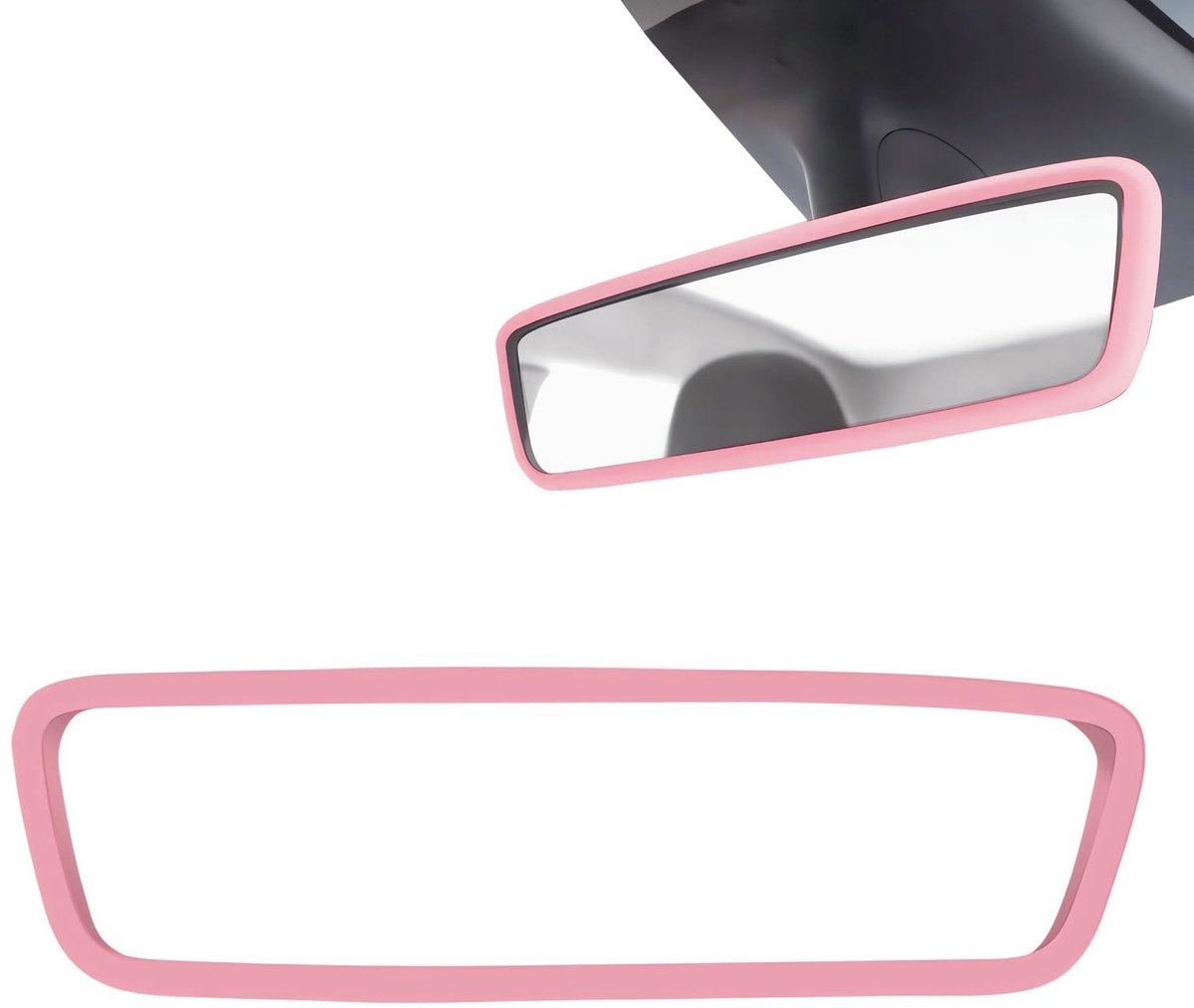 Dailygoods- Autoachteruitkijkspiegelafdekking Siliconen - Binnenspiegelbescherming - Antislip - Slijtvast - Roze - Effectieve Bescherming - Spiegelframe