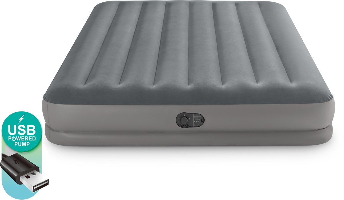 Intex Prestige Mid-Rise luchtbed - Queensize - Ingebouwde elektrische pomp - 191x99x30cm - 2 persoons