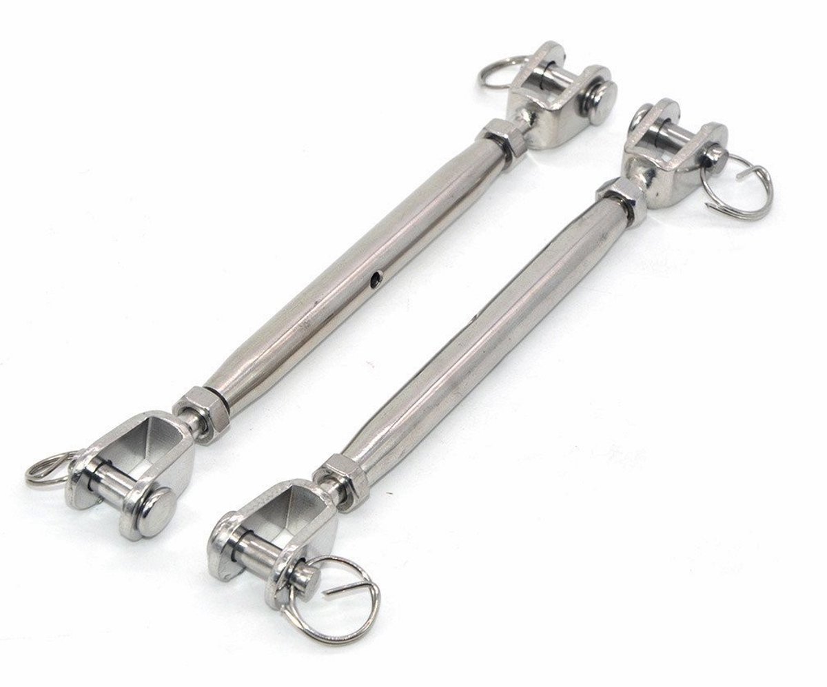 Dailygoods- Spanschroef - 2 Stuks - Hoogwaardig 304 Roestvrij Staal - Draadspanner - Duurzaam - Geschikt voor Maritieme Toepassingen - Touwspanner