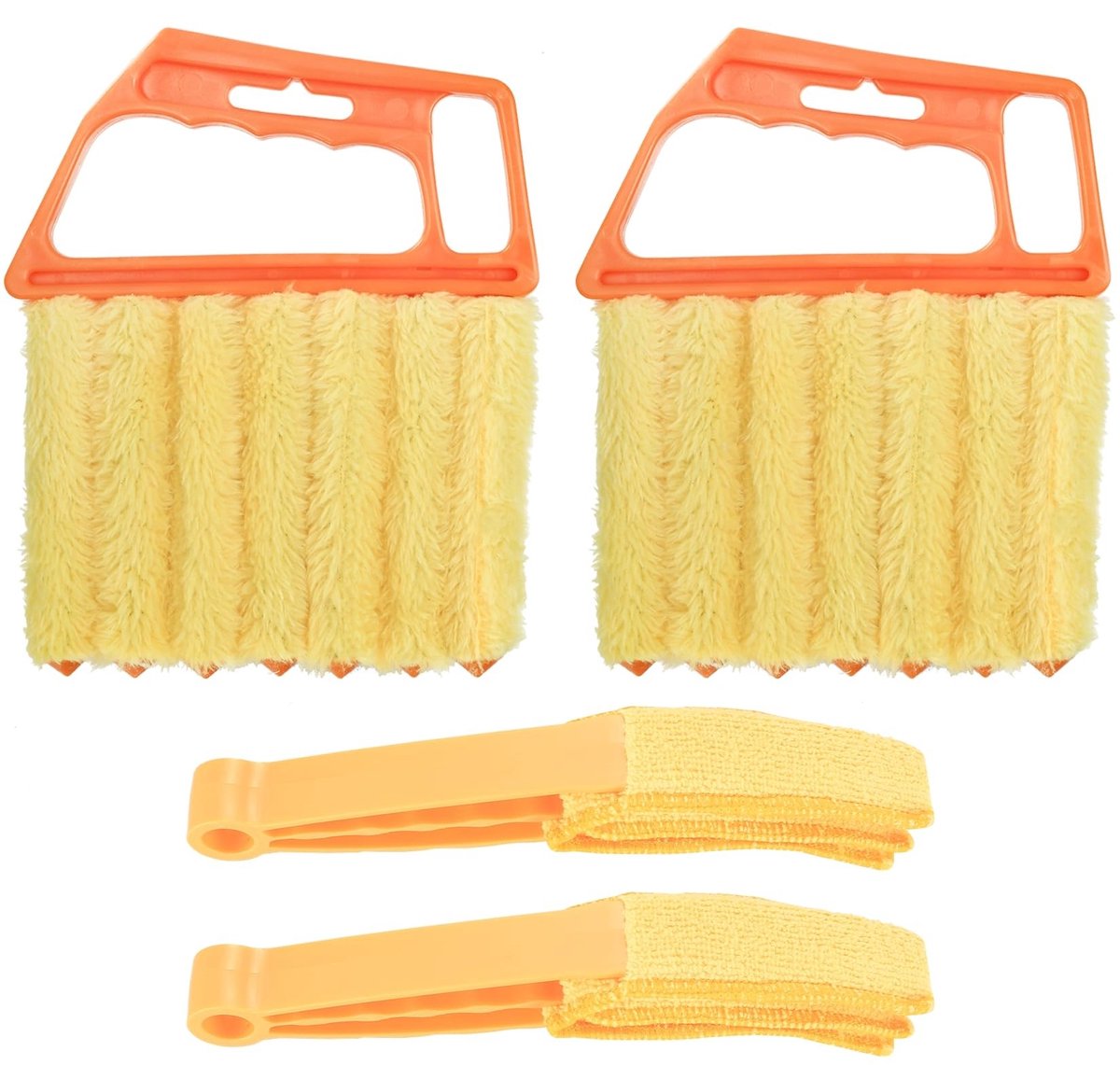 Dailygoods- Gordijnborstel 7-bladig - Stofreiniger - Microvezel - Duurzaam - Handgreep - Voor jaloezieën en spleten