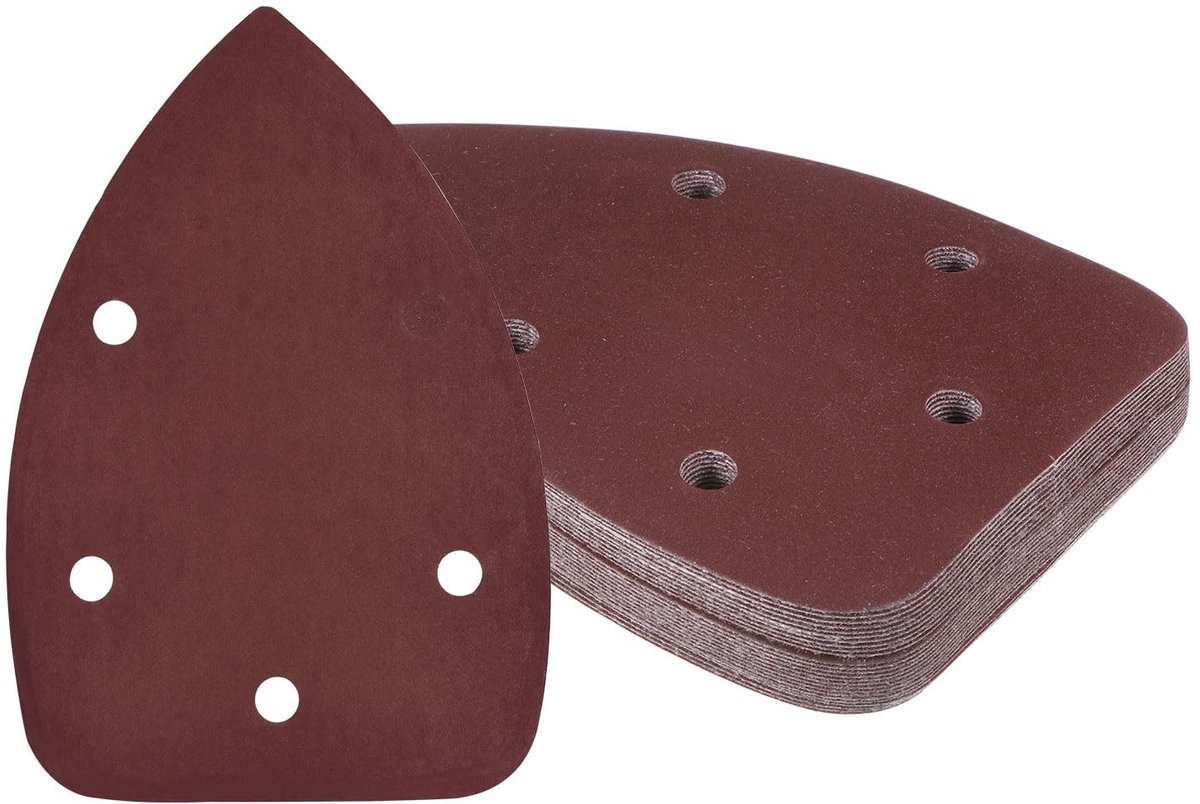 Dailygoods- Schuurpapier Set 25 Stuks - Schuurpapier Driehoek 9,9 x 13,9 cm - Korrel 1000 - Antistatisch - Hoogwaardig Aluminiumoxide - Geschikt voor Houtbewerking - Schuurmachinepapier