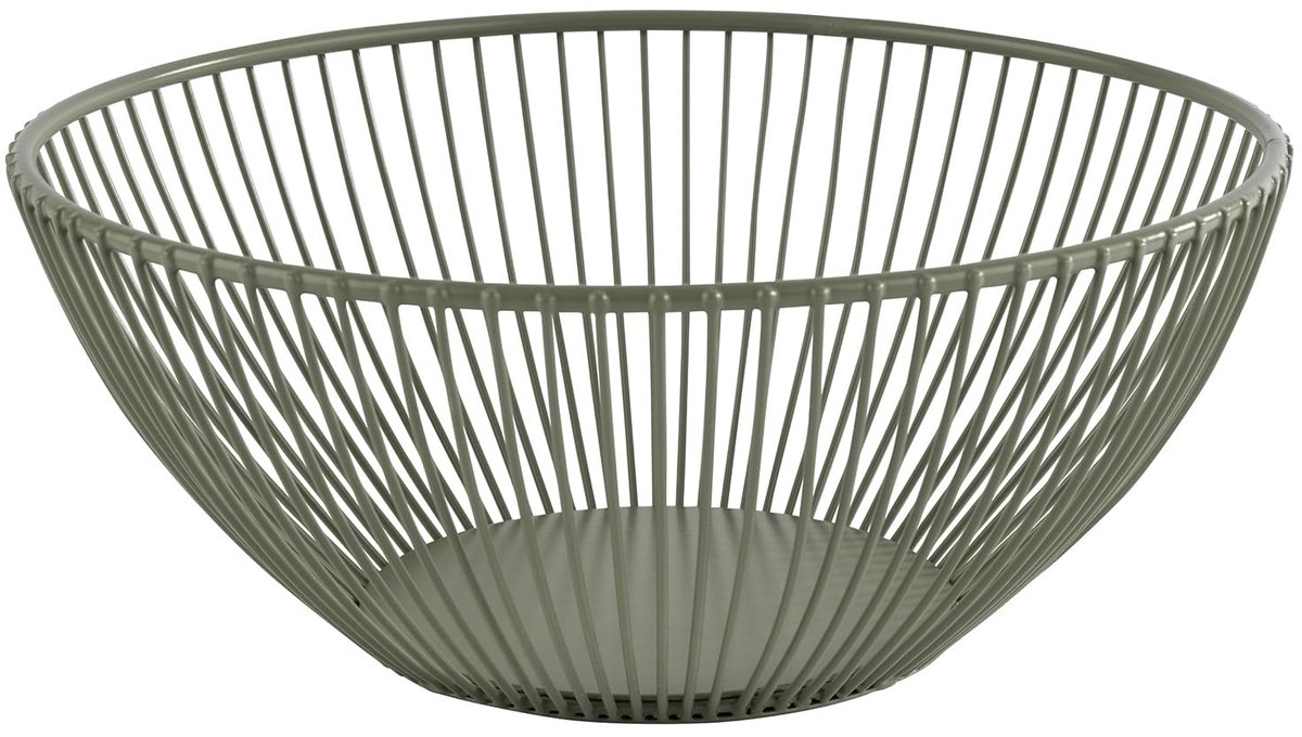 Dailygoods- Mand Rookgroen Ø 20 cm - Ovale Vorm - Decoratief Element - Perfect voor Brood en Fruit - Hoogte 8 cm - Opbergmand