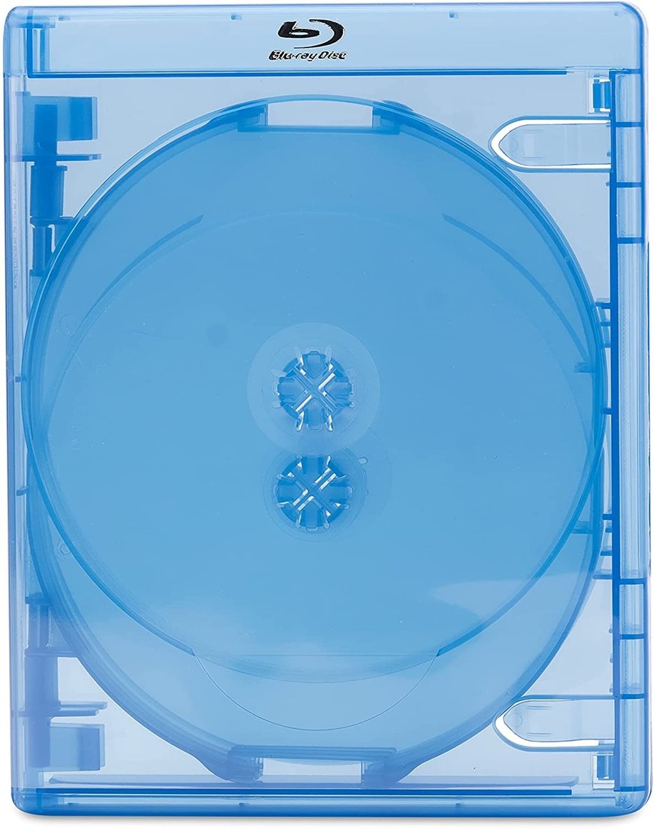 Dailygoods- Blu-ray Case 6-Disc - Ruimtebesparend 21mm - Duurzaam - Zilver Geëmbosseerd Logo - Duidelijke Buitenhoes - Bescherming voor Schijven