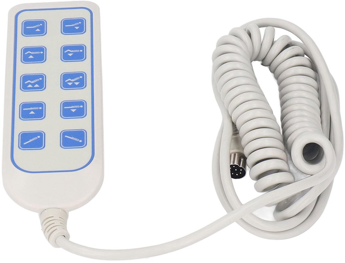 Dailygoods- Handbediening 10 Knoppen - Bedrade Afstandsbediening - Verstelbaar Bed - Multifunctioneel - 8-pins Connector - Montageclip
