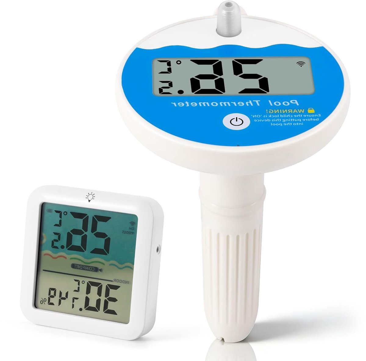 Digitale Zwembadthermometer voor Binnen en Buiten, Drijvende Thermometer met Draadloze Verbinding en IP68 Waterdicht voor Nauwkeurige Watertemperatuurmeting in Zwembaden en Badkuipen