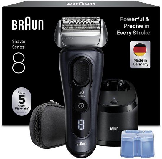 Braun Series 8 Elektrisch Scheerapparaat 8663CC - Sensoadapt - SmartCare Center - Grijs - Scheerapparaat voor Mannen