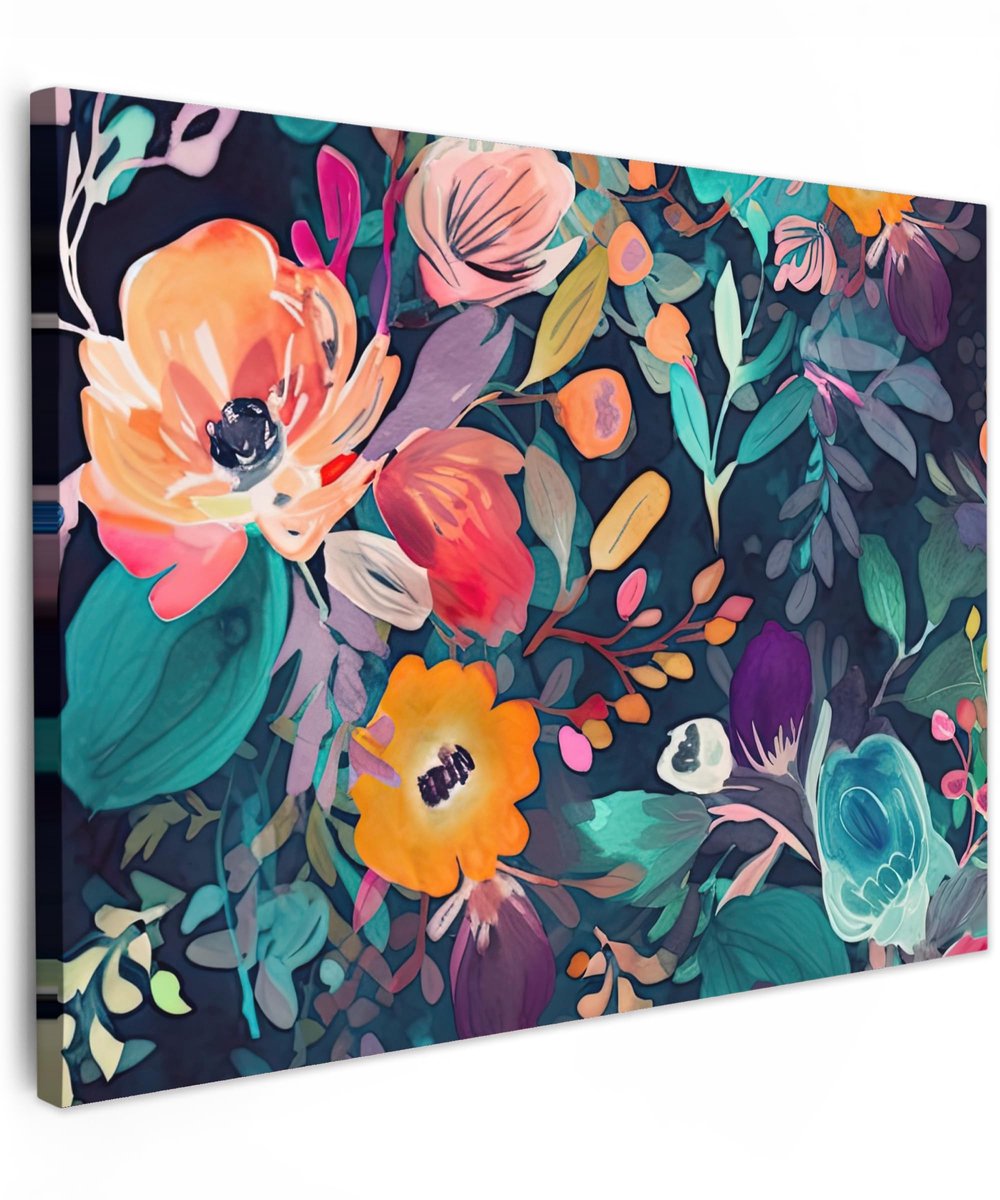 Dailygoods- Canvas Schilderij 40x30 cm - Wanddecoratie Woonkamer - Wanddecoratie Slaapkamer - Kunst - Natuur - Kleurrijk