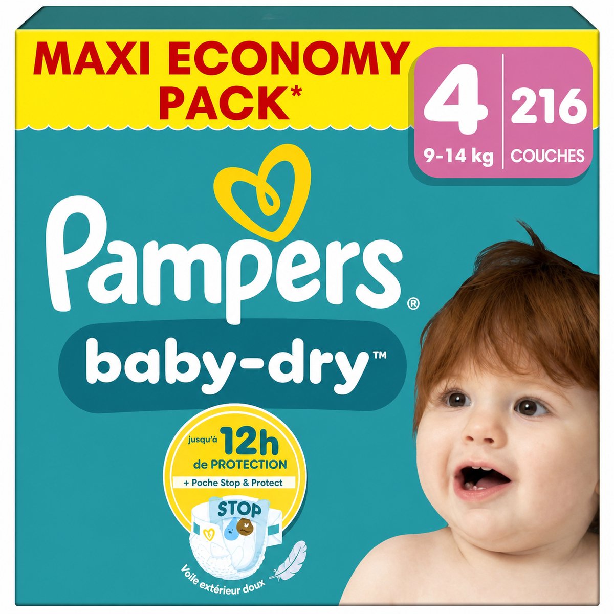 Pampers Baby Dry Luiers Maat 4 (9-14kg) 216 stuks