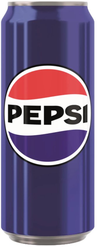 Blauw Pepsi blikje met iconisch Pepsi logo.