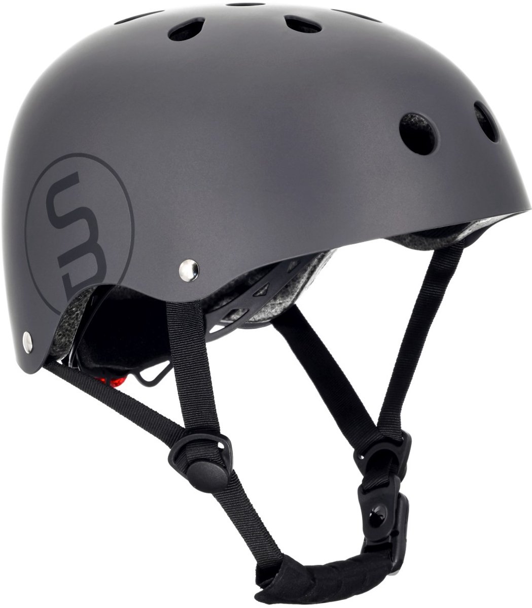 SUN BABY Fietshelm 3+ jaar - Kinderhelm FIT M (54-58 cm) - Zwart, met LED licht, Kinder skatehelm voor skateboard, fiets, step en rolschaatsen