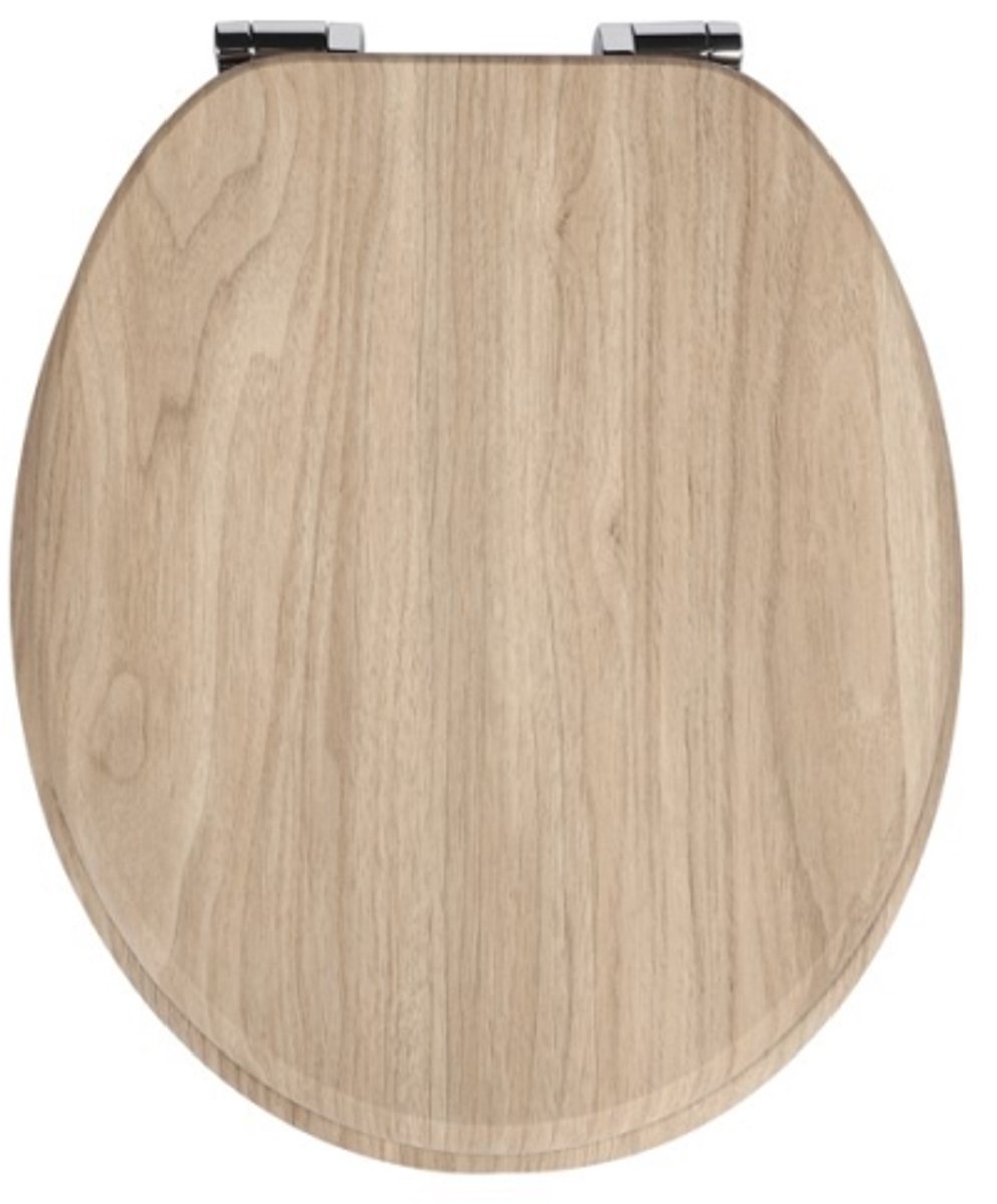 Namajunas - WC-brillen - Wc bril softclose - Toilet bril - Universele vorm WC Bril - MDF hout - Antibacterieel - Wabi Licht Hout - Met Deksel - RVS Bevestiging - Easy Clean - Snelle montage en demontage - Inclusief Bevestigingsmateriaal