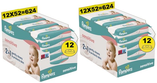 Pampers Sensitive Babydoekjes - 24 Verpakkingen - 1248 doekjes