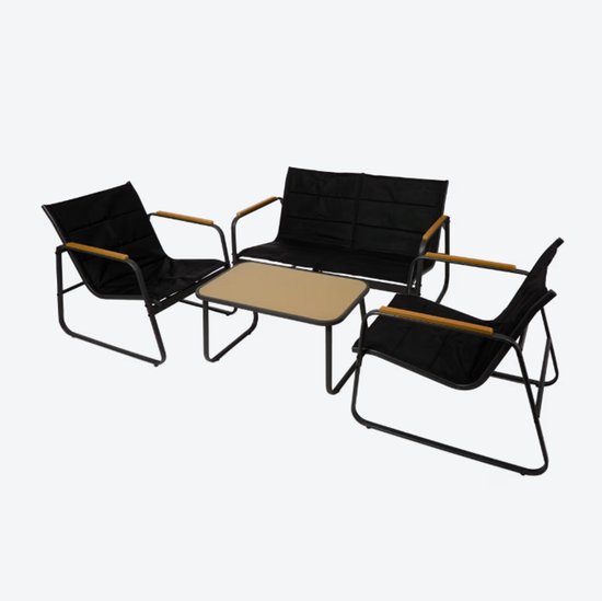 Ensemble de Jardin Moderne 4 Pièces – Loungeset de Luxe avec Table et Chaises pour l'Extérieur & Terrasse