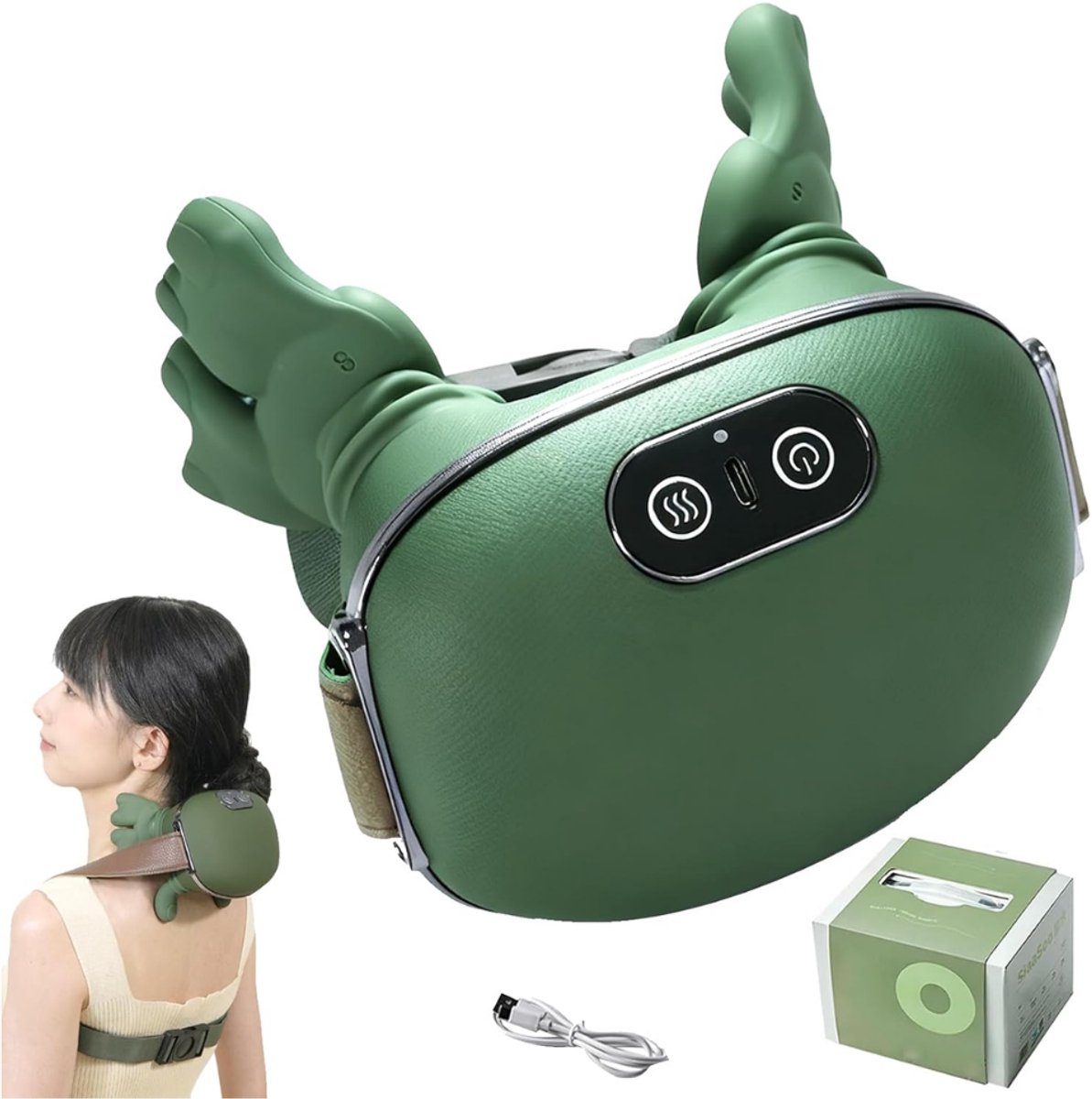 Nekmassage Apparaat - Schoudermassageapparaat - 3 Massageniveaus - 2 Temperatuursniveaus - Gebruiksvriendelijk