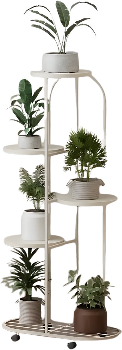 Plantenhouder - Plantenstandaard - Plantenbak - Plantensteunen - Voor Balkon, Tuin & Hoek - 5 steunen - Wit
