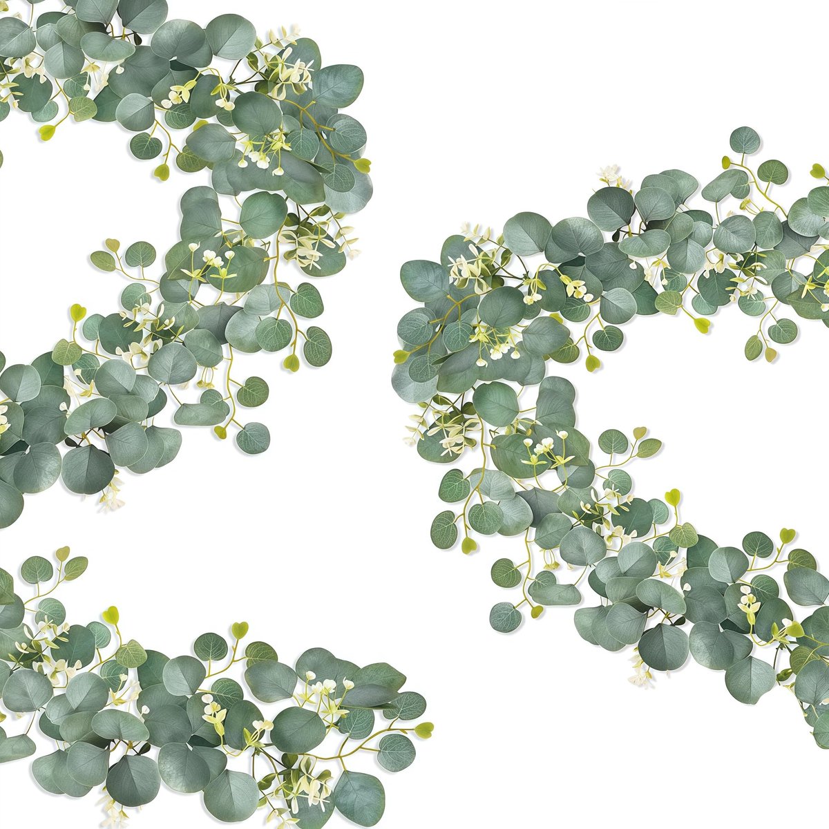 Namajunas - Kunstplanten voor binnen en buiten - Kunstbloemen - 2 Stuks Eucalyptus Slinger Versiering Set - 180 cm - Kamer Decoratie voor Bruiloft, Feest, Tafel of Muren - UV-bestendige nep Planten - Hangplant