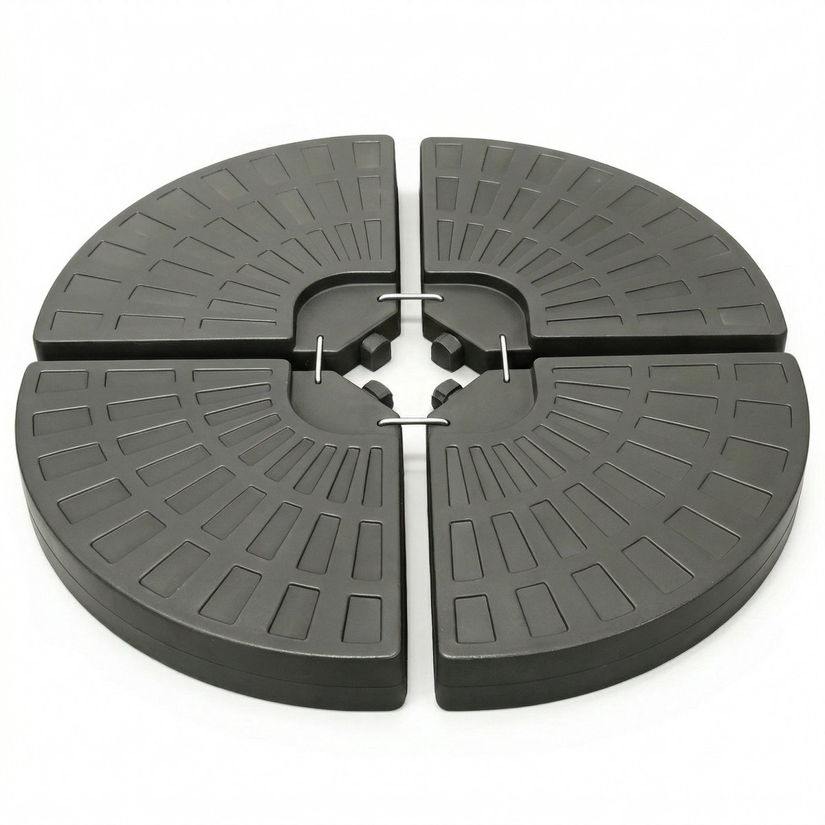Lomera Parasoltegels Set van 4 - Parasolvoet Vulbaar voor Kruisvoet Zweefparasol - Parasol Tegels - Verzwaringstegels - Parasolhouder Watervulbaar - Parasolvoeten - Parasol Verzwaring - Parasolstandaard - Hangparasol - Kunststof Zwart