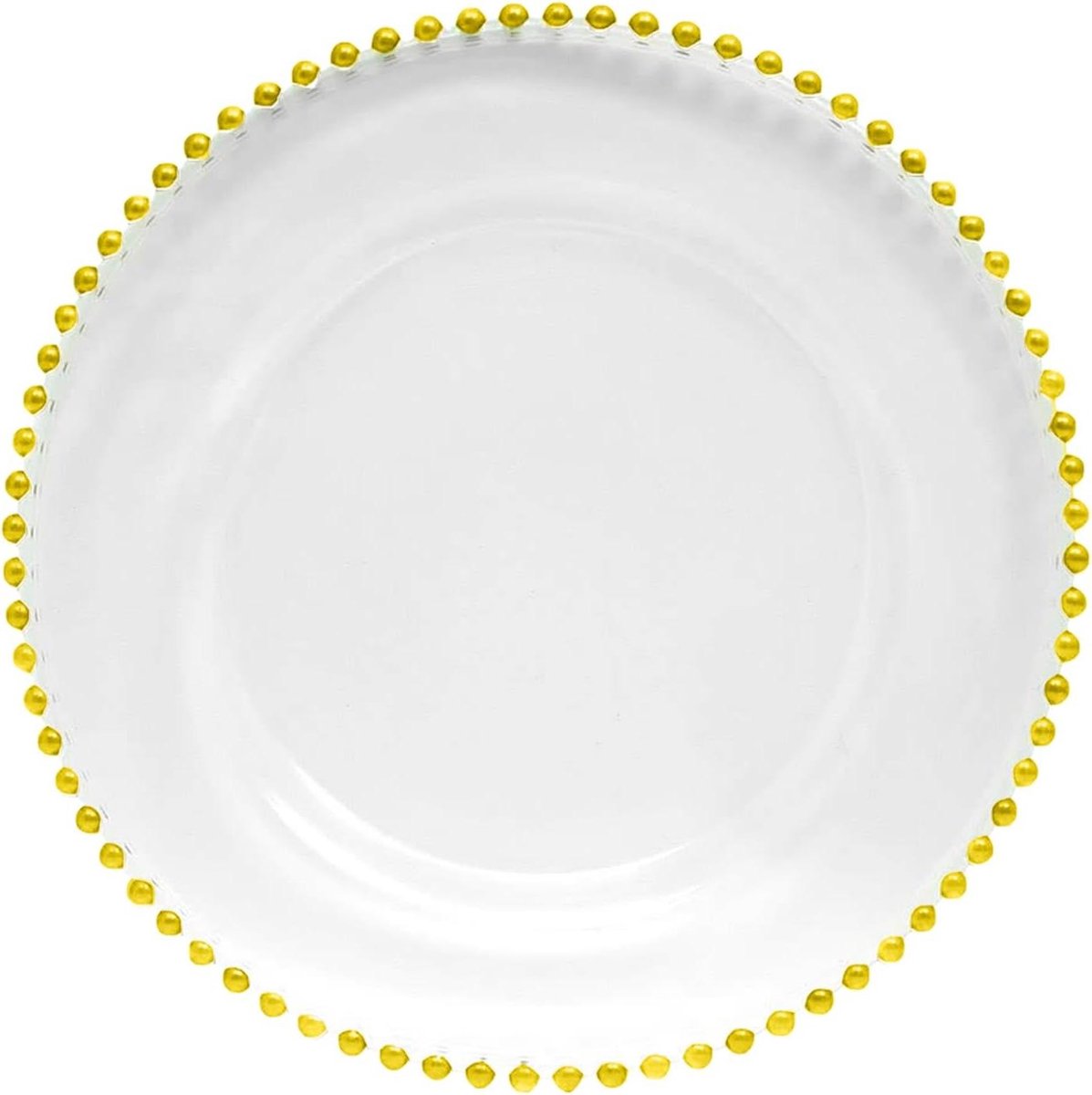 WedDecor Ronde onderborden middenstuk helder glas met kralen presentatiebord set eettafel