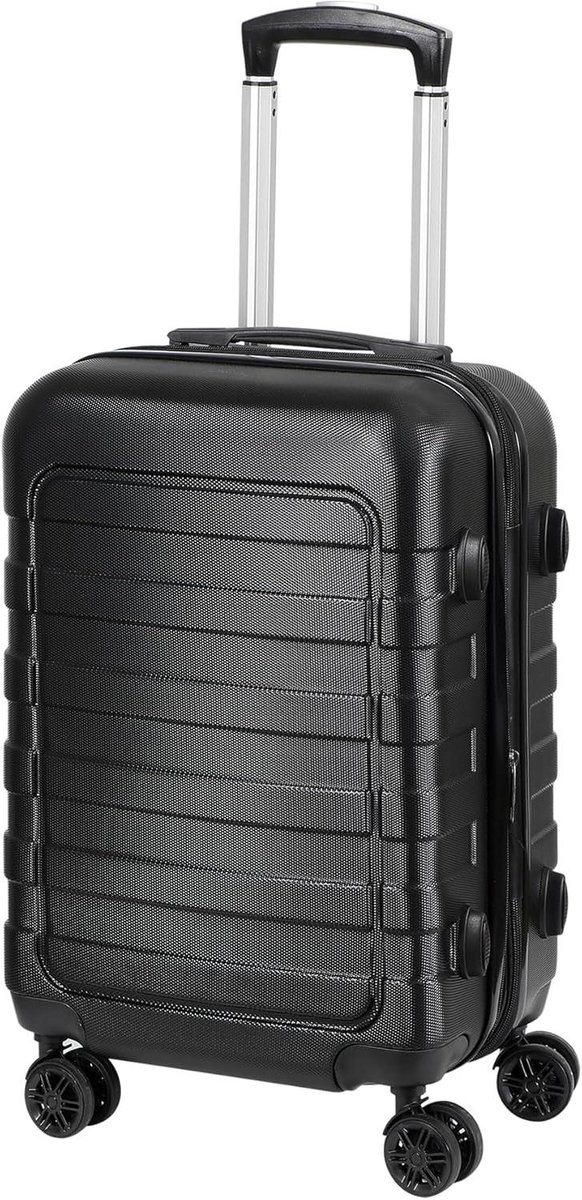 Hardshell Koffer - Reiskoffer Spinner - Vliegreizen - Uitbreidbaar 15% - 53cm Handbagage - Zwart