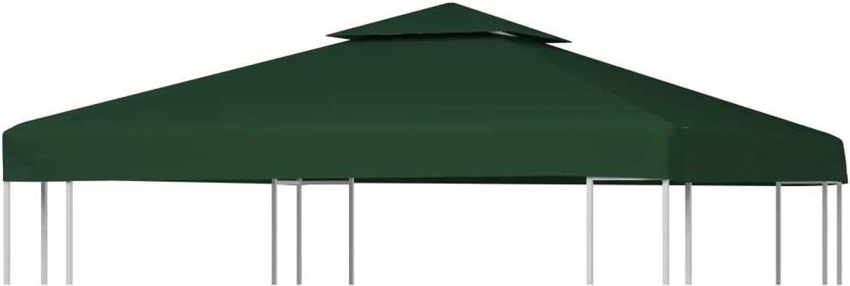Vervangend Gazebo Dak - Tuinhuis Overkapping - Bescherming tegen Weer - Waterdicht met PVC Coating - 3x3 Meter - Groen