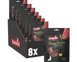 Rosewood Chewy Donut Eend Large – Stevige Kauwsnacks voor Honden – Runderhuid met 45% Eend – Ondersteunt het Gebit – 8 x 100 g