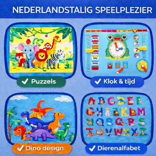 Joyage Montessori Activiteitenboek - Busy Board Montessori Speelgoed Boek - Sensorisch speelgoed 3 jaar Educatief speelgoed voor in de auto onderweg - Peuter speelgoed jongens speelgoed Meisjes speelgoed 2 jaar Kinderspeelgoed 1 jaar activiteitenbord