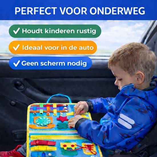 Joyage Montessori Activiteitenboek - Busy Board Montessori Speelgoed Boek - Sensorisch speelgoed 3 jaar Educatief speelgoed voor in de auto onderweg - Peuter speelgoed jongens speelgoed Meisjes speelgoed 2 jaar Kinderspeelgoed 1 jaar activiteitenbord