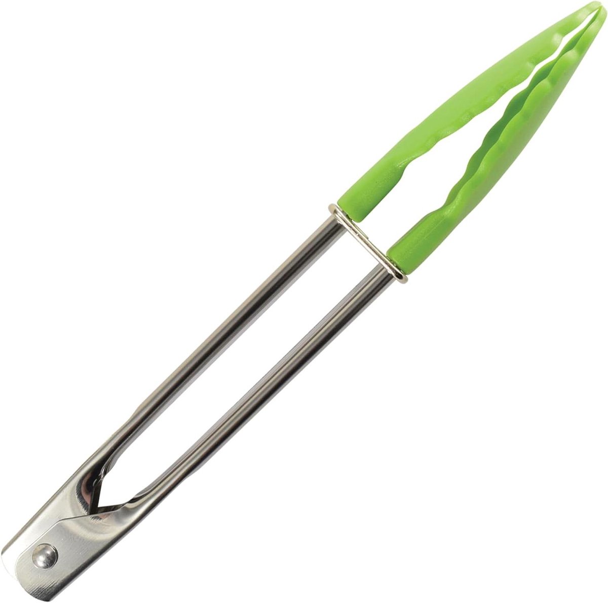 Mini Tang - Serveertang Keuken - Snacks Serveren - Vergrendelbare Opslag - 7 Inch - Lime Groen