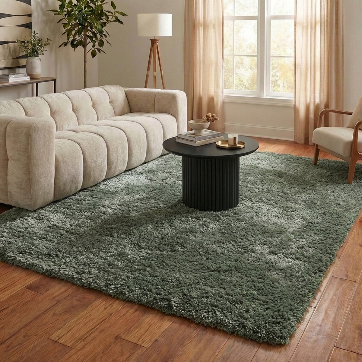 NATURL. Shaggy vloerkleed - Blaze Groen - 80x150cm