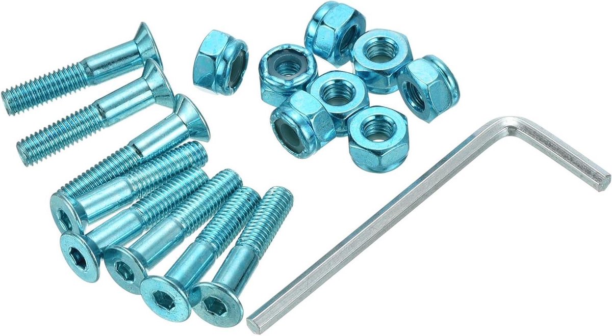 Skateboard Bevestigingsset Zeskantbouten Moeren Longboard Cruiser Inclusief Montagegereedschap 1 Inch Lengte