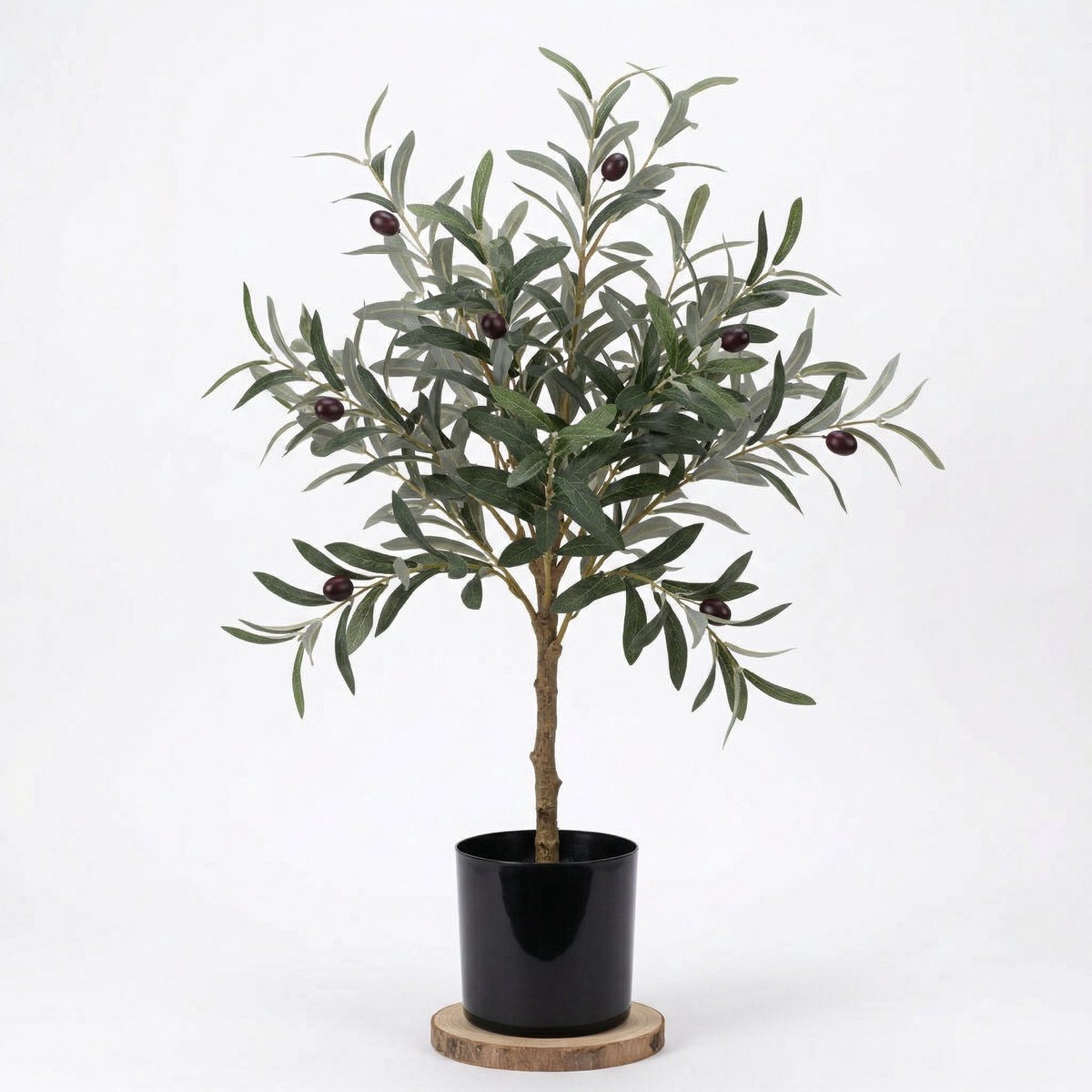 Cheqo® Kunstplant Olijfboom - Kunst Olijfboompje - Olijf Kunstplant - Nepplant - Kunstboom - Nep Olijfboom - voor Binnen - Mediterraan - Kantoorplant - Interieurboom - Decoratie - Sfeerplant