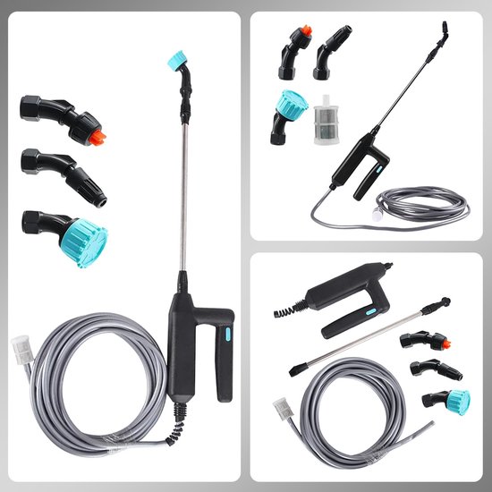 Elektrische Plantensproeier - 7.4 V - Elektrische Plantensproeier met 5 M Slang en 3 Sproeiers - Elektrische Druksproeier - USB-C Aanval - Tuinspuit, Drukspuit voor Tuin, Erf, Gazon, Onkruid van Merkloos	 — afbeelding 2